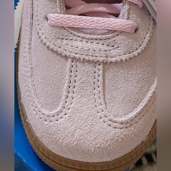 adidas Handball Spezial Pink Suede Sneakers with Orange Stripes Size 7.5 - Picture 7 of 7